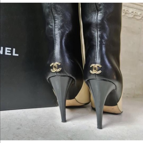COPY - Black and beige Chanel boots size 39 purchase from Tradesy. - Picture 6 of 6